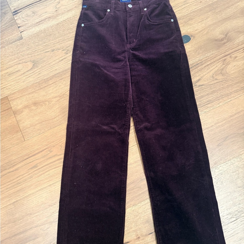 Citizens Of Humanity Corduroy Pants in Burgundy Plum